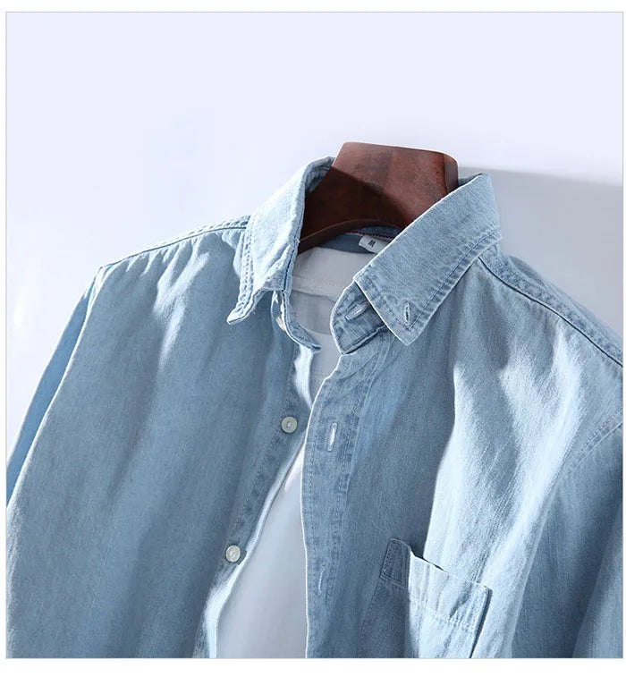 Sturdy Denim Button-Up