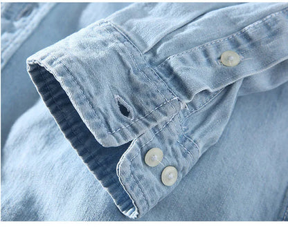 Sturdy Denim Button-Up